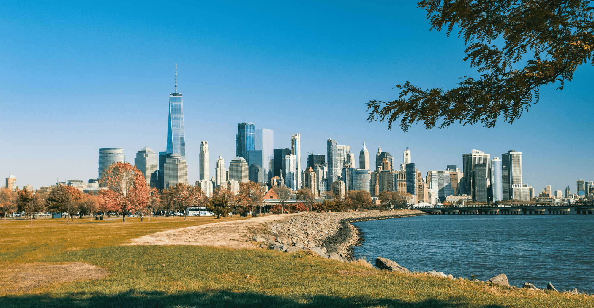 New Jersey city skyline near the water New Jersey city skyline near the water