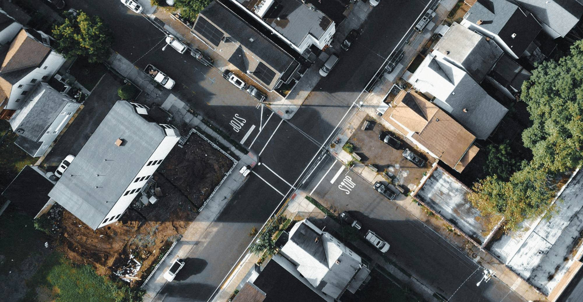 Aerial view of a New Jersey neighborhood